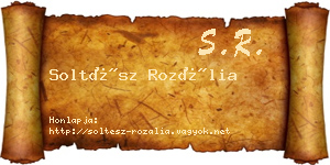Soltész Rozália névjegykártya